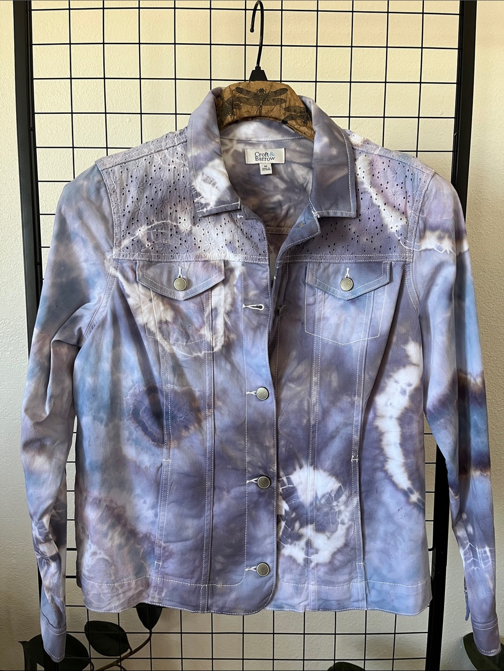 Upcycled croft & barrow Purple Tie-Dye Denim Jacket